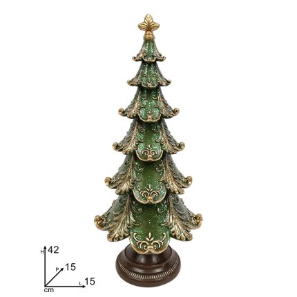 CHRISTMAS TREE 42 CM GREEN/GOLD