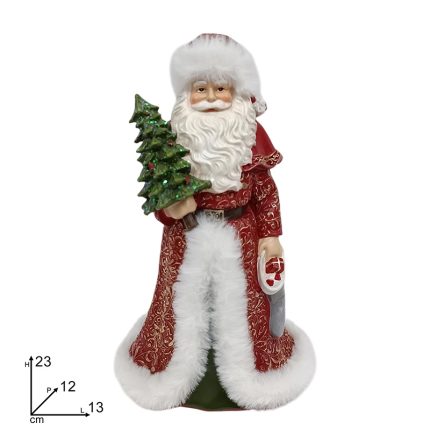 SANTA CLAUS 23 CM RED W/TREE