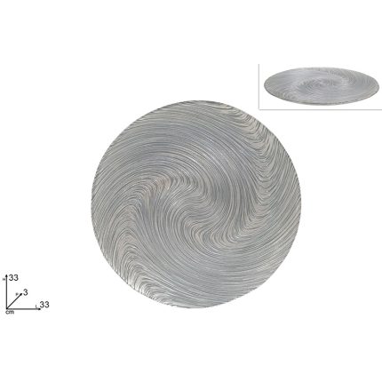 DECORATIVE PLATE RED/GOLD 33CM