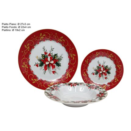 CHRISTMAS DINNER SET PONZIETTA 18PZ