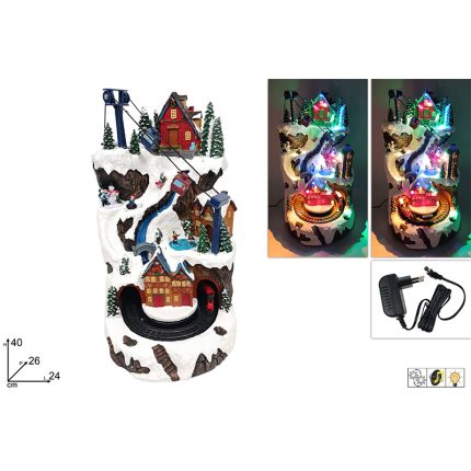 CHRISTMAS CAROUSEL W/TRAIN  40CM