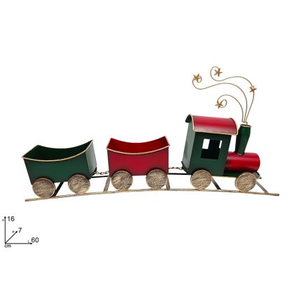 TRAIN W/CARRIAGES RED/GOLD