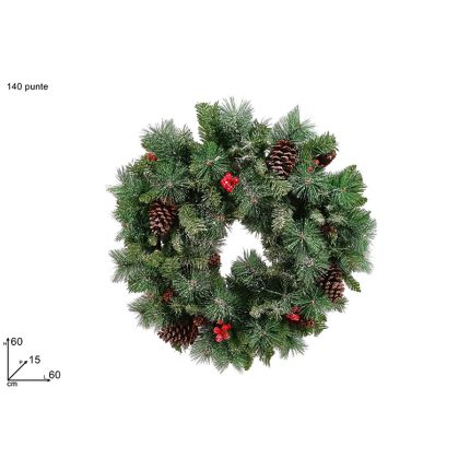 CHRISTMAS WREATH W/CONES 140CM