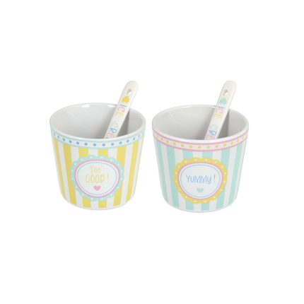 SET 2 ICE BOWL W/SPOON MADRIS ASS