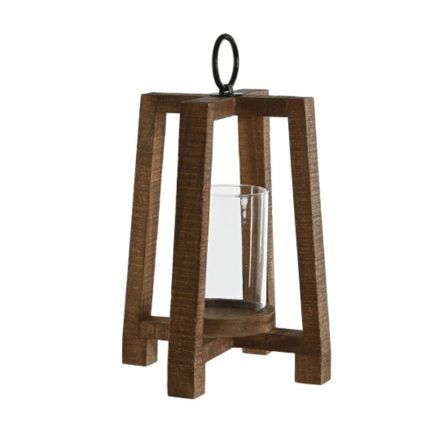 CANDLE HOLDER MANGO NATURAL 25X25X35CM