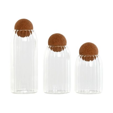 POT S/3 BOROSILICATE CORK 9X9X24 1L