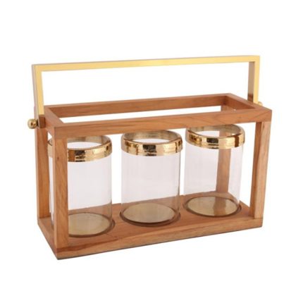 CANDLE HOLDER MANGO STEEL 51X19X33CM