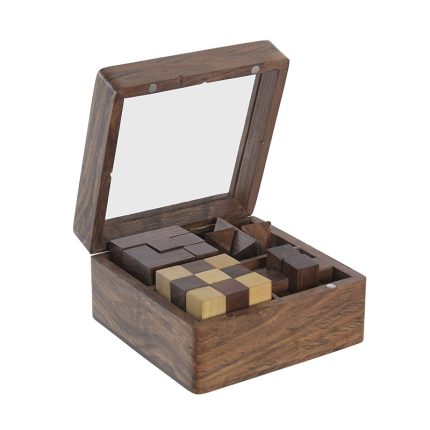 GAME SET 5 GLASS 12X12X6 BROWN