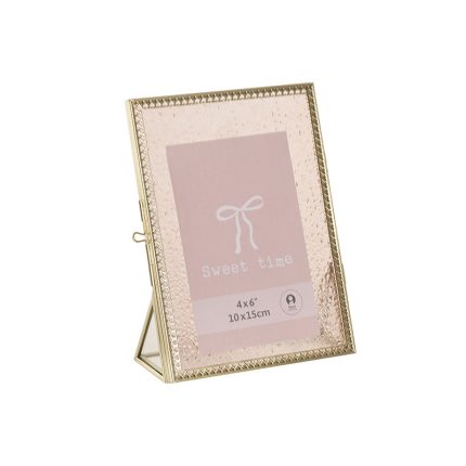PHOTO FRAME 10X15 GLASS METAL PINK