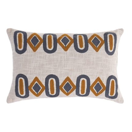 CUSHION 60X40CM EMBROIDERY COLORED